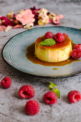Custard creme caramel flan dessert