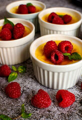 Custard creme caramel flan dessert
