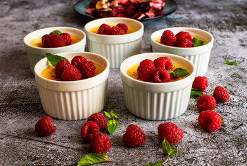 Custard creme caramel flan dessert