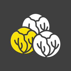 Brussels sprouts isolated vector glyph icon