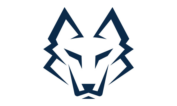 abstract wolf head logo template