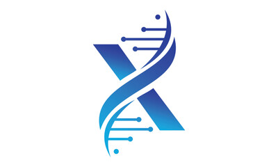 DNA in X logo template