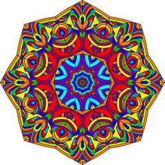 Multicolored circular pattern