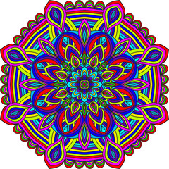 Multicolored circular pattern