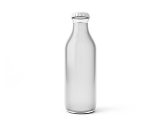 blank clear glass bottle with transparent background. 3D render.