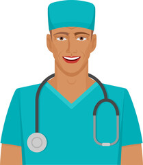 Doctor medic man with stethoscope