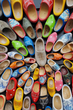 Zuecos de colores, en &Aacute;msterdam, Pa&iacute;ses Bajos, Holanda