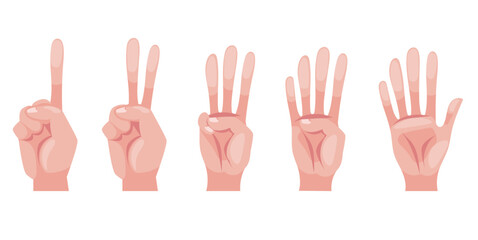 Counting signs from one to five design element concept illustration
