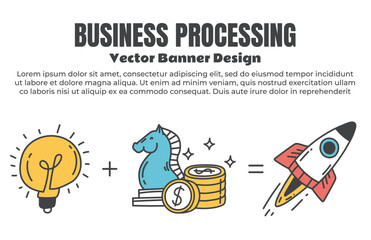 Business process finance diagram banner poster abstract design element concept illustration 