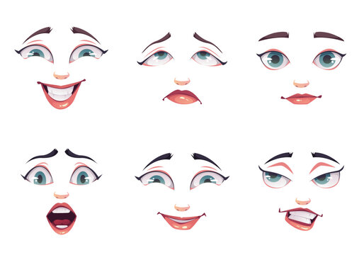 Woman girl face avatar constructor creation generator design element concept illustration
