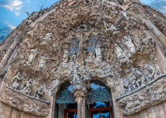 Foto op Plexiglas Exterior of the cathedral La Sagrada Familia, Antoni Gaudi, Barcelona, Catalonia, Spain, Europe © Florin