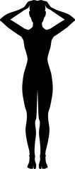 Woman silhouette with raised arms