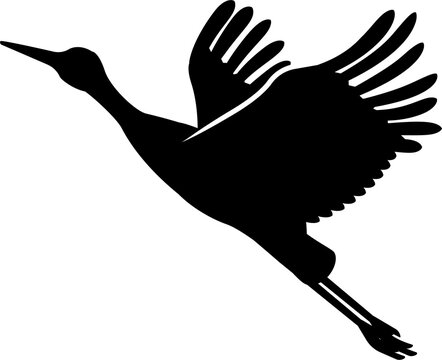 recommend clip art: Silhouette of taking flight stork