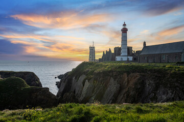 Fototapeta na wymiar The Saint-Mathieu Lighthouse, Brittany, France