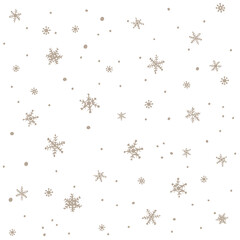 Seamless pattern with snow and snowflakes. Christmas and New Year background. Vector illustration.