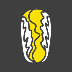 Chinese cabbage isolated vector glyph icon