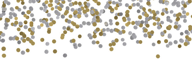 Golden serpentine confetti on transparent background. luxury isolated