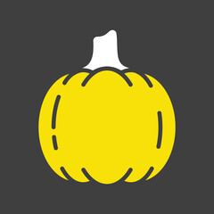 Pumpkin isolated vector glyph icon. Vegetable sign