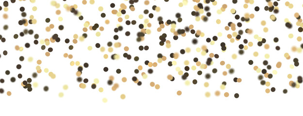 Gold confetti background, isolated on transparent background