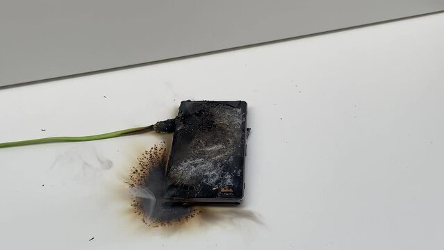 Broken phone. Hammer hitting the display breaks the mobile phone. Mobile smartphone with a broken screen. Drop Test. Hammer Durability. Hammer vs mobile display. Smashing the Phone. Breaking display.