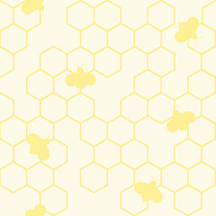 Decorative pattern with honeycombs and bee.