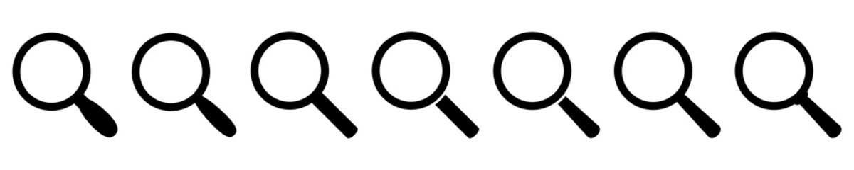 Magnifying glass icon, loupe icon. Vector isolated symbol. Search icon vector. Magnifier loupe sign.