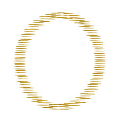 Gold Round Circle Geometric Border Frame