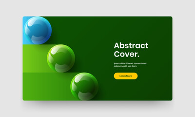 Fresh 3D balls corporate cover illustration. Geometric web banner design vector concept.