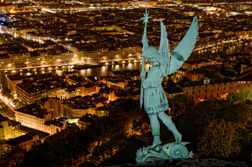 View from the roofs of the Fourvière basilica (Lyon - France)