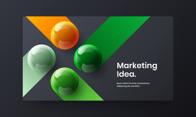 Original web banner vector design concept. Minimalistic realistic balls corporate brochure illustration.