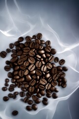 Coffee Beans Roasted in Steam Close Up