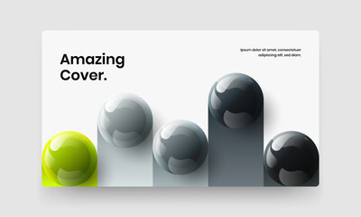 Unique realistic balls company identity layout. Simple front page vector design illustration.