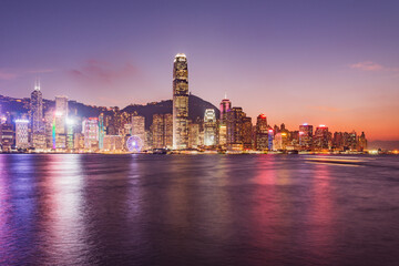 Fototapeta na wymiar View of Hong Kong harbour.