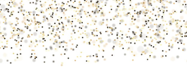 Golden serpentine confetti on transparent background. luxury isolated