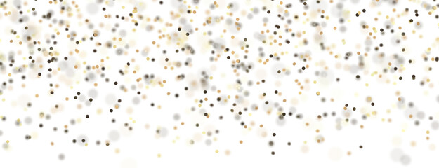 Gold confetti background, isolated on transparent background