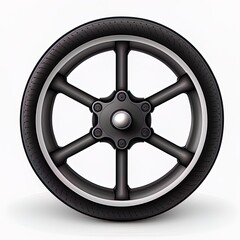 Obraz premium Black sports wheel on a white background