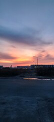 Fototapeta premium sunset over the river