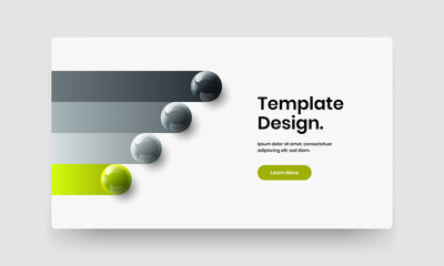 Unique 3D balls company cover concept. Simple pamphlet vector design illustration.
