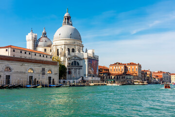 Santa Maria della Salute cathedral and Grand canal, Venice, Italy