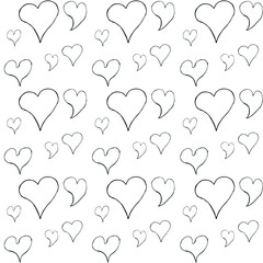 Seamless Pattern Hearts Texture on White Background for Multiples Uses.