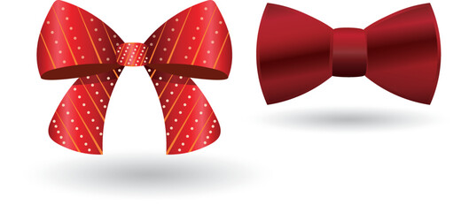 Red Bow for decoration Christmas 