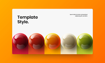 Clean realistic balls presentation illustration. Creative site screen vector design concept.