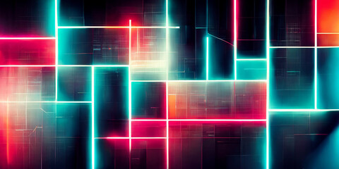 Abstract futuristic with glowing neon light background. Technology style.