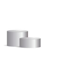 3d vector illustration of silver podium on white background for product display. social media advertising brochure