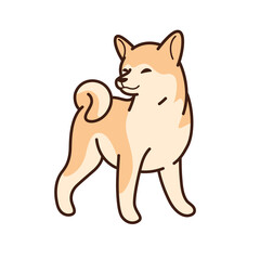 Akita Inu. Cartoon dog illustration. Vector illustration for prints, clothing, packaging, stickers.