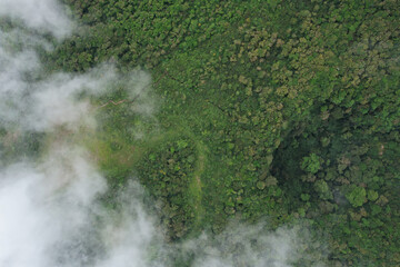 Green landscape of Mombacho volcano