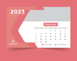 desk calendar template for new year 2023