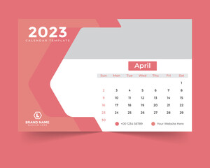 desk calendar template for new year 2023