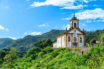 Ouro Preto, Brazil. the church, squares and streets of the tourist town, unesco