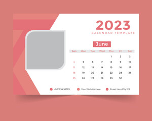 desk calendar template for new year 2023